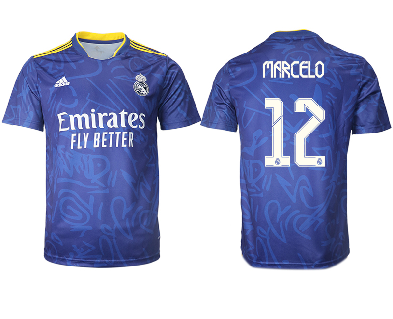 Cheap Men 2021-2022 Club Real Madrid away aaa version blue 12 Soccer Jersey